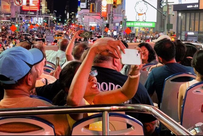 75-Minutes NYC Sightseeing Night Double Decker Bus Tour - Entering The Right Bus Line at 5 Times Sq