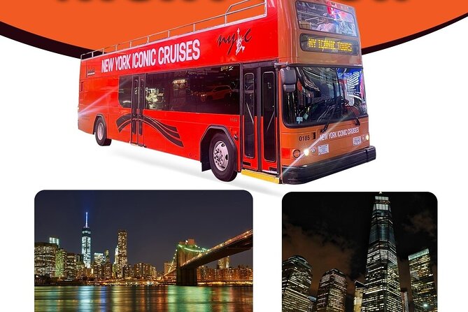 75-Minutes NYC Sightseeing Night Double Decker Bus Tour - Manhattan Bridge to Statue of Liberty Views From an Open View