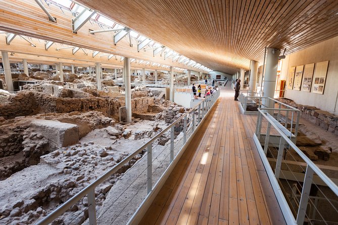 Archaeological Bus Tour to Akrotiri Excavations & Red Beach - Megalochori: a traditional village with room to breathe