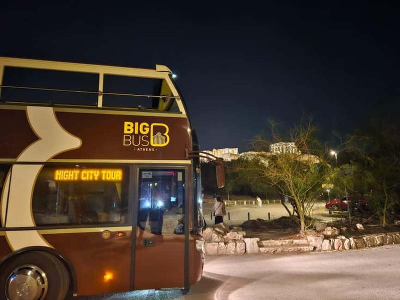 Athens: Big Bus Live-Guided Night Tour by Open-Top Bus - Timing, seats, and what to expect in 50 minutes