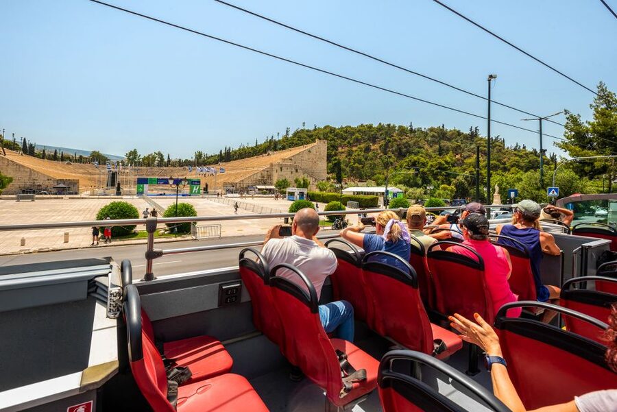 Athens: City Sightseeing Hop-On Hop-Off Bus Tour - Audio Guide, Headphones, and Getting Good Photos from the Top Deck
