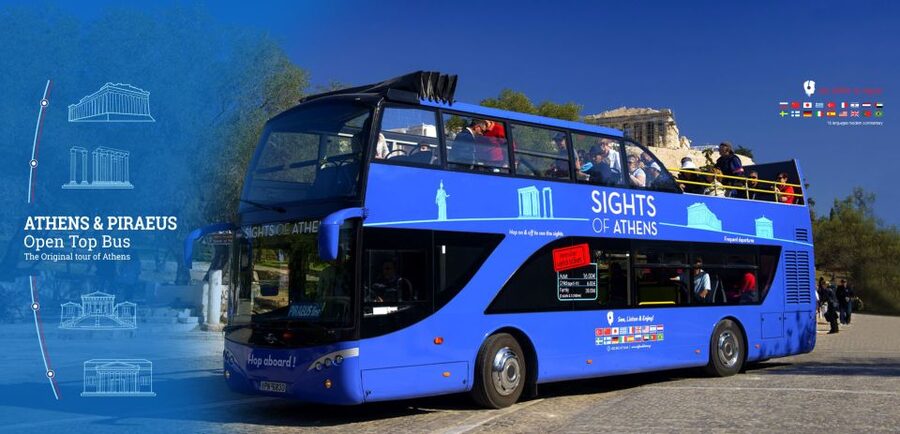 Athens, Piraeus, and Coastline: Blue Hop-On Hop-Off Bus - On-board audio, earphones, and Wi-Fi: how to use them well