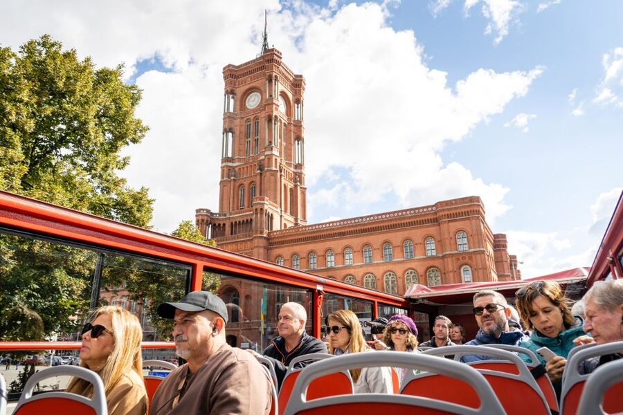 Berlin: Hop-On Hop-Off Bus and Icebar Ticket Combo - Route hopping with named sights: what you can expect at the main stops