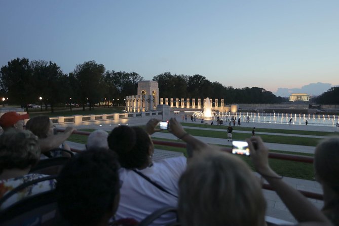 Big Bus DC: Monuments & Memorials Night Tour by Open-top Bus - Iwo Jima Marine Corps Memorial at night: why that stop hits harder after dark