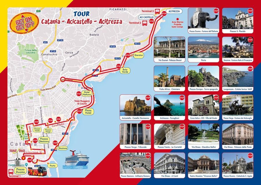 Catania: Hop-On Hop-Off Bus Tour to Acicastello & Acitrezza - Getting on board in Catania: meeting point and boarding rhythm