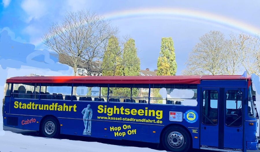 City tour / Sightseeing Kassel bus tour - The Hercules Monument stop: photos, restroom time, and that windy hill feeling