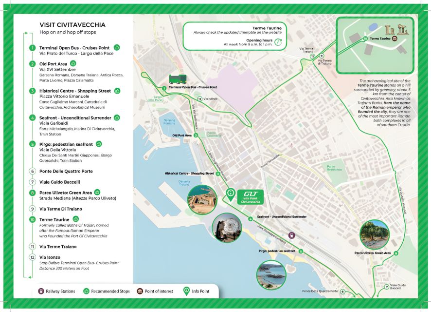 Civitavecchia: Hop-On Hop-Off Bus Ticket with Audio Guide - Start at the Cruise Terminal: your easiest way to get bearings fast