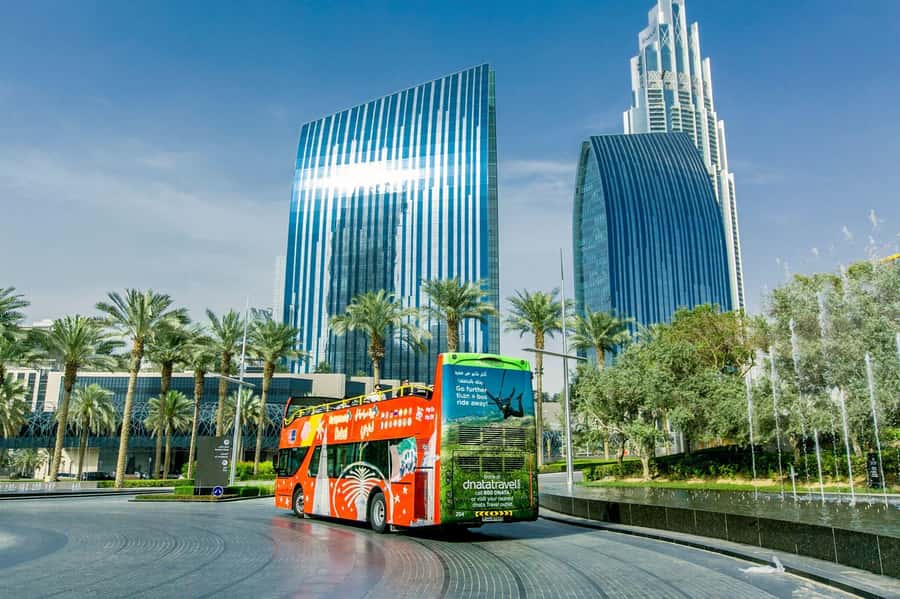Dubai: City Sightseeing HOHO Bus Tour + Sunset & Night Tour - Blue Route stop-by-stop: Atlantis, JBR, and the Marina stretch