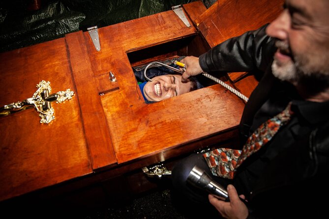 Dublin Ghost Bus Tour with Professional Actors - St Audoen’s Church: haunted steps and medieval torture props