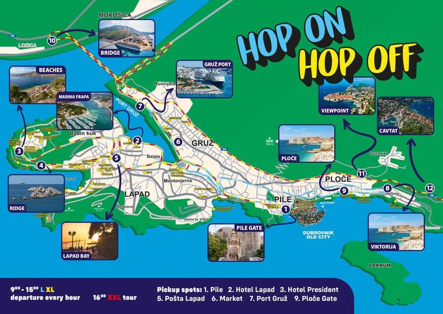 Dubrovnik: City Hop On Hop Off Bus with 3 Tour Options - Getting on board: pickup points and the 9:00 to 15:00 window