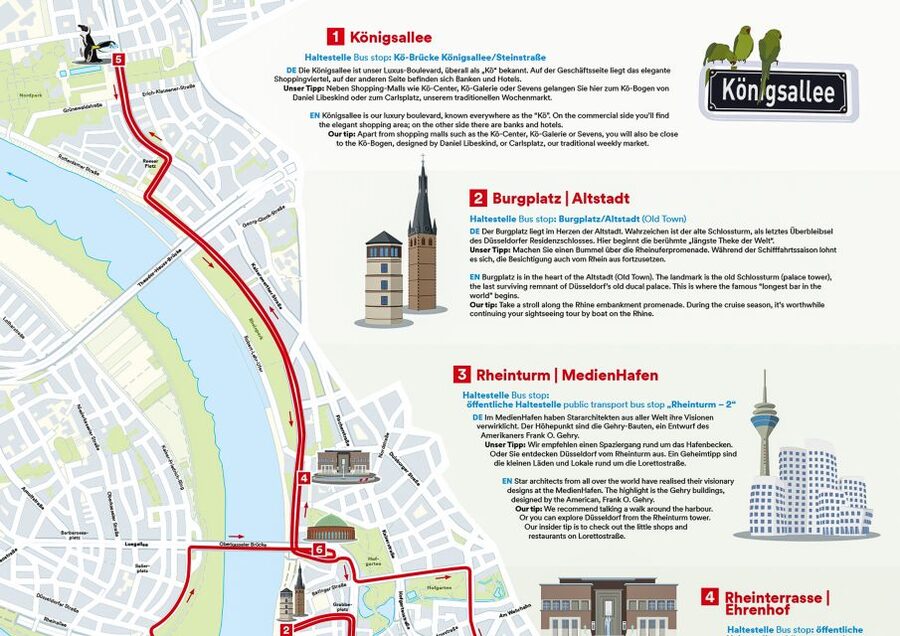 Düsseldorf: 24-Hour Hop-On Hop-Off Ticket - Riding the Düsseldorf “overview loop” in 90 minutes