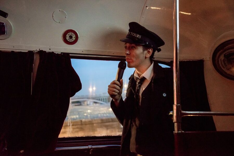 Edinburgh: Comedy Horror Ghost Bus Tour - The midnight-black double-decker: the “why it feels special” part
