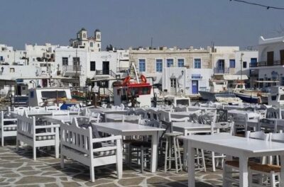 From Paros: Paros Island Bus Tour and Boat Trip to Antiparos - Parikia Old Town: Venetian castle views and Agios Konstantinos & Eleni