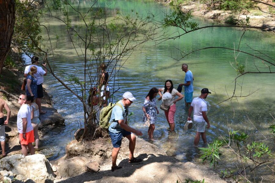 From Rhodes: Lindos and 7 Springs Valley Bus Tour - 7 Springs Valley: pine shade, ducks, and the tunnel moment