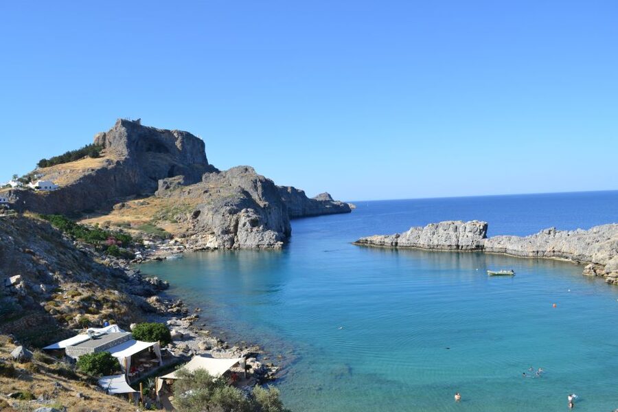 From Rhodes: Lindos and 7 Springs Valley Bus Tour - Acropolis of Lindos: 200+ steps, no elevator, and how to beat the heat