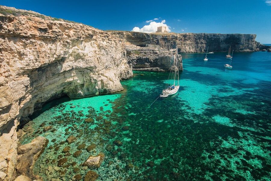 From Sliema: Gozo, Comino & The Blue Lagoon Boat & Bus Tour - Comino Caves on the Return and the On-Board Water Slide