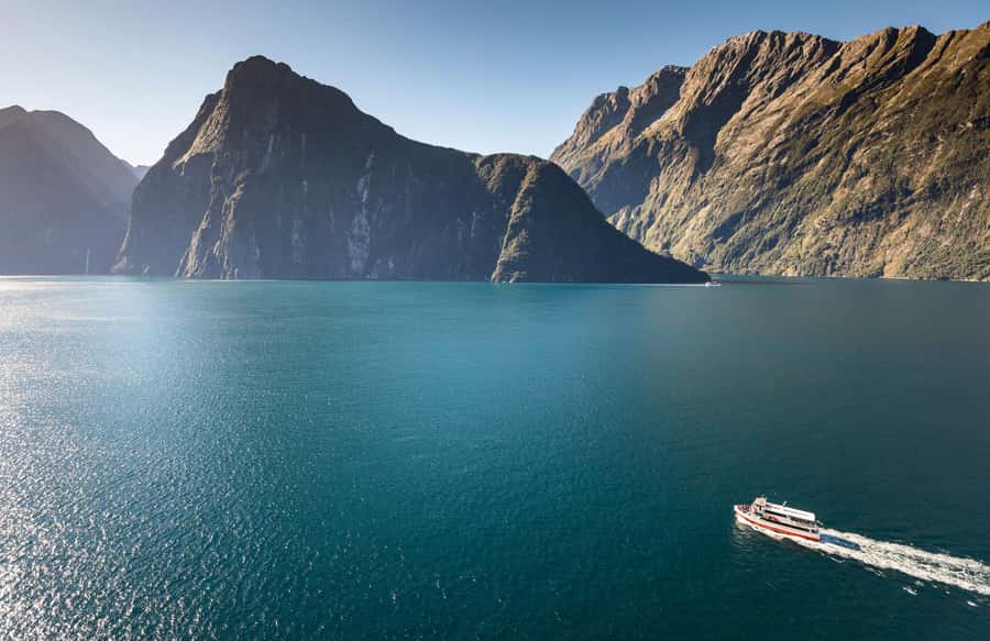 From Te Anau: Milford Sound Premium Bus Tour and Cruise - The Milford Sound route on the water: Mitre Peak, Bowen Falls, Stirling Falls, and Copper Point