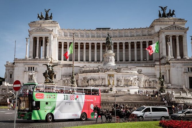Get-On Get-Off Bus Tour in Rome + FREE APP - Stops toward Piazza Venezia, the theater zone, and Ponte Sant’Angelo