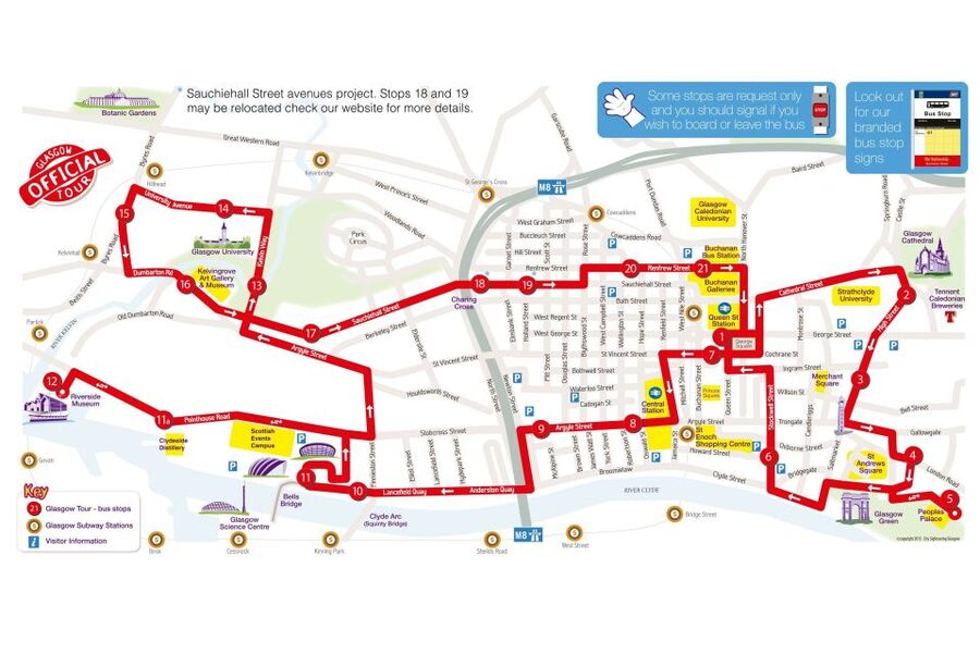 Glasgow: City Sightseeing Hop-On Hop-Off Bus Tour - St. Vincent Place to Clydeside Distillery: city centre to the river story