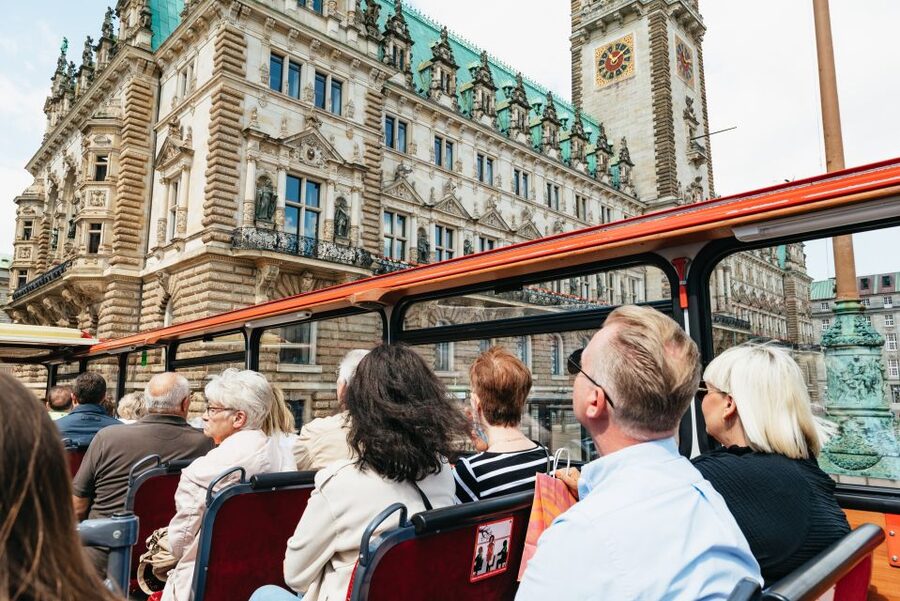 Hamburg: Line A Sightseeing Hop-On Hop-Off Bus Tour - Hop on where the red double-deckers wait