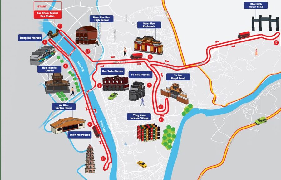 Hue: City Sightseeing Hop-On Hop-Off Bus Tour - Key points worth knowing before you ride