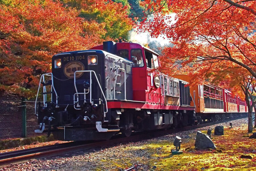Kyoto Hozugawa River Boat Sagano Romantic Train Tour - Sagano Romantic Train: fast views, not fancy comfort