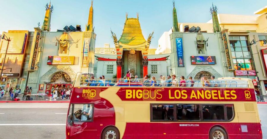 LA: Hop-on Hop-off Tour by Open-top Bus with 19 Stops - Red Route: Hollywood icons, Beverly Hills sparkle, and studios from the street