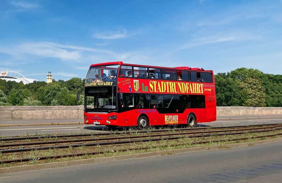 Leipzig: Bus Tour with Walking Tour - The red double-decker ride: what you’ll actually see in 100 minutes