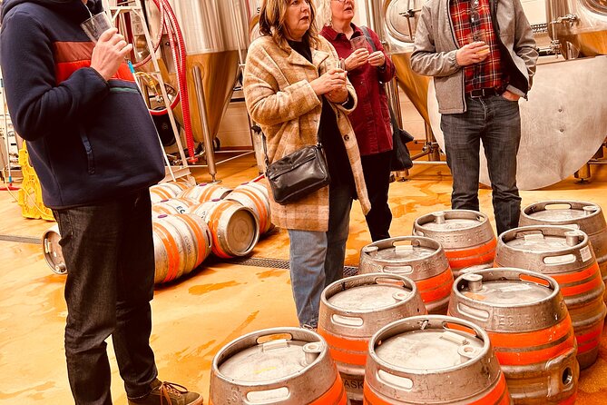 Liverpool's Brewery Bus Tour– 4 Breweries, 12 x Craft Beer & Food - Food stops: pizza on the route plus the burger-and-chips payoff
