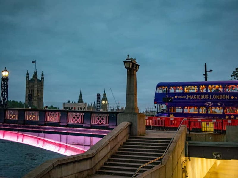 London: Harry Potter Film Locations Sightseeing Bus Tour - Lambeth Bridge and the Knight Bus squeeze