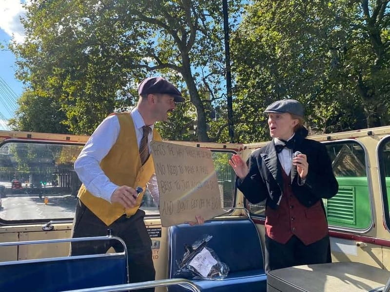 London Vintage Bus Tour: Live Comedy Sightseeing Show - Open-Top Views: Great for Photos, Needs Rain Smarts