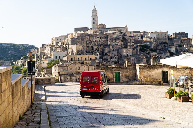 Matera Official Open Bus Tour with entrance to Casa Grotta - Piazza Vittorio Veneto: Matera’s modern center with Sassi on the edge