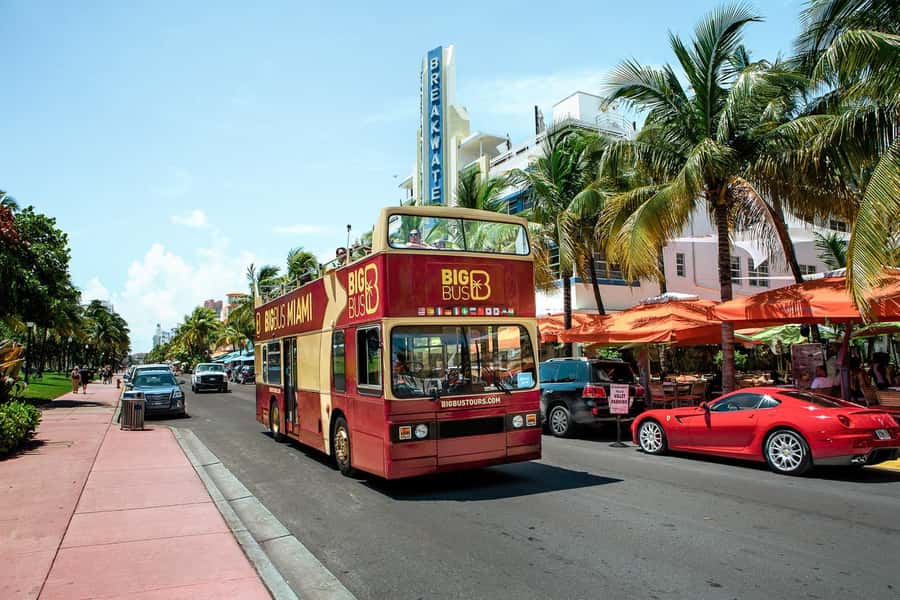 Miami: Hop-on Hop-off Open-top Bus Tour and Optional Cruise - South Beach and Ocean Drive when the lights come on
