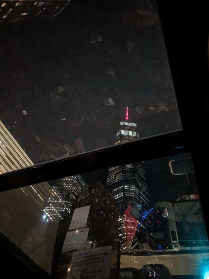 New York City: Guided Private Glass-Top Bus Tour at Night - Lower Manhattan quick bite stop: helpful, but plan your hunger
