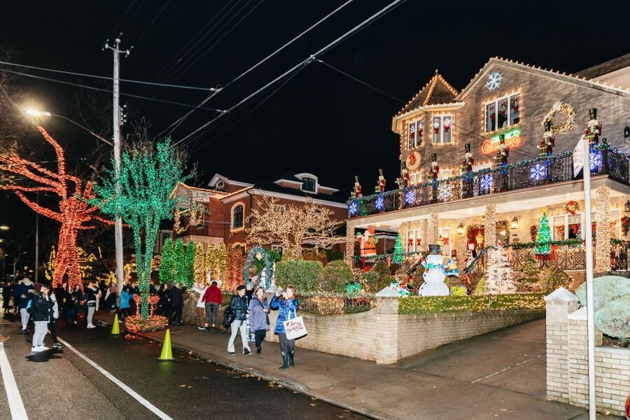 NYC: Dyker Heights Christmas Lights & Skyline View Bus Tour - Dyker Heights: your guided walk through the most spectacular houses