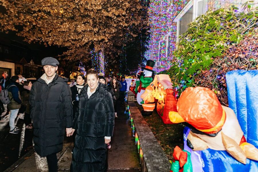 NYC: Dyker Heights Christmas Lights & Skyline View Bus Tour - Brooklyn Bridge Park photo stop: skyline views and the bridge in frame