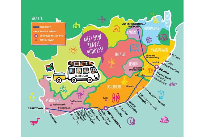 One-Way Hop-on Hop-off Bus from Port Elizabeth to Cape Town - The “hop log” is what makes this more than just transportation
