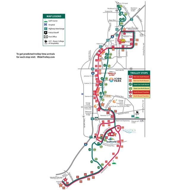 Orlando: I-Ride Trolley Hop-on Hop-off Pass - Red Line vs Green Line: choose the direction that matches your day