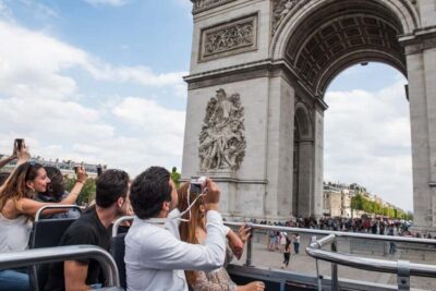 Paris: Arc de Triomphe Ticket & Big Bus Hop-on Hop-off Tour - Riding the double-decker: top-deck views and audio that keeps you oriented