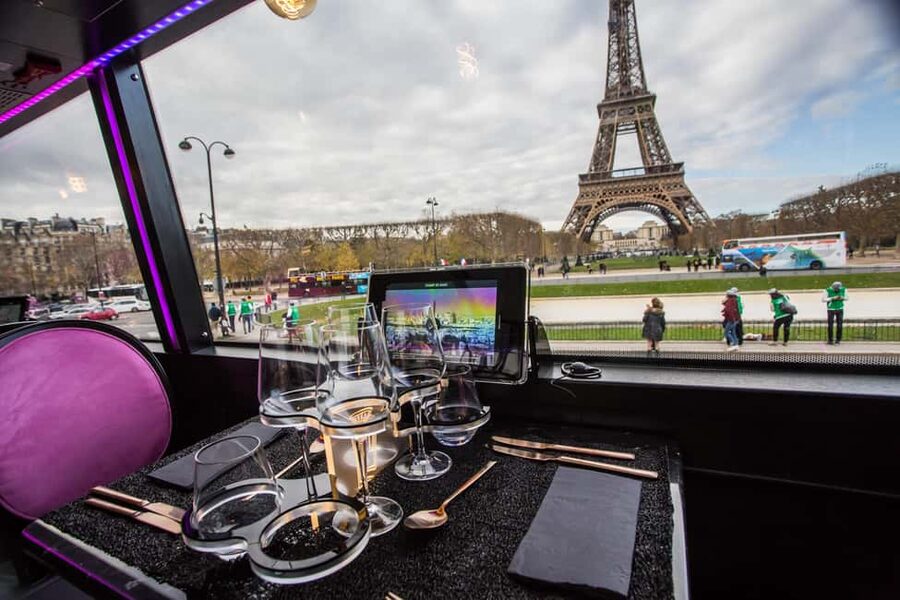 Paris: Cultural Night Bus Tour with Dinner On Board - Your View From the Top: 4 Meters Up and Panoramic Roofing
