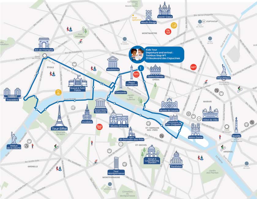 Paris: Tootbus Kids Bus Tour Experience - Meeting at 23 Bd des Capucines: quick logistics that matter