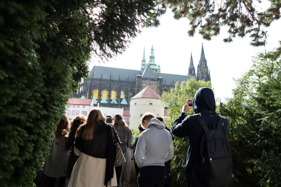 Prague Castle Interiors, Bus Tour and Vltava River Cruise - St. George’s Basilica, Daliborka Tower, and the softer side of the castle complex