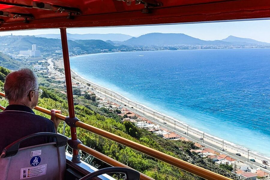 Rhodes: Hop-On Hop-Off Sightseeing Bus Tour - Upper Deck Views From Aktaion Rhodes to Elli Beach