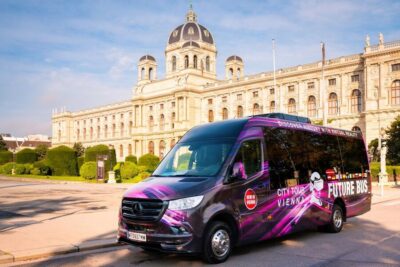 Vienna: Bus Tour with Virtual Reality Experience - Where the tour starts: Albertinaplatz and the purple minibus